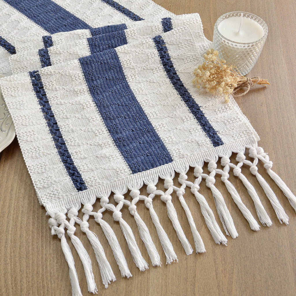FEXIA Boho Table Runner for Fall Home Decor 12x108 Rustic with Tassels