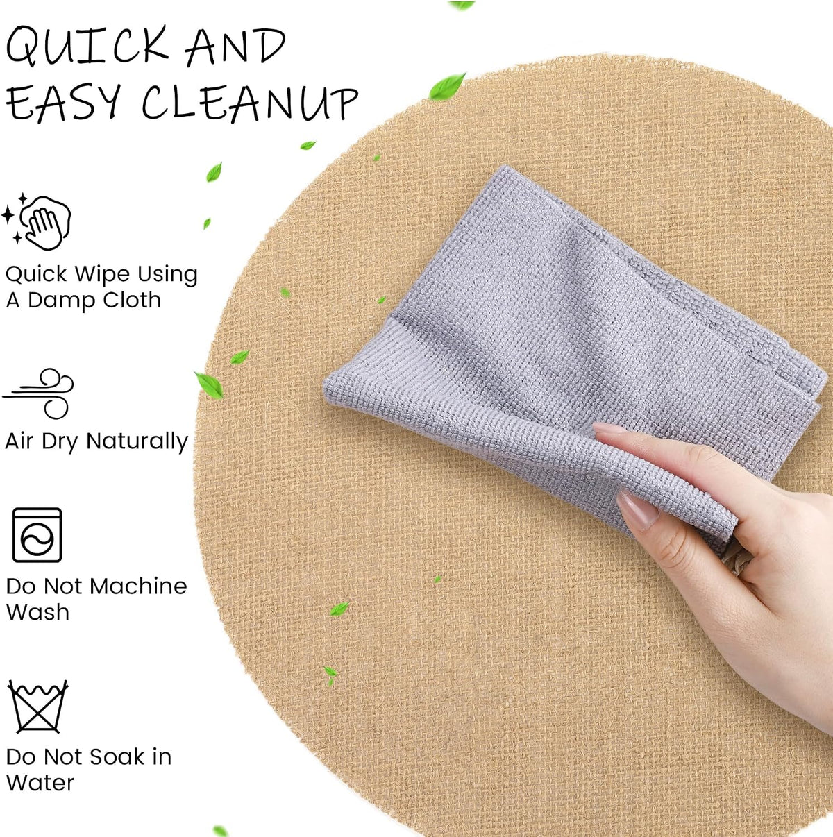Kochorie 50 Pieces Burlap Placemats 11.8 Inch Round