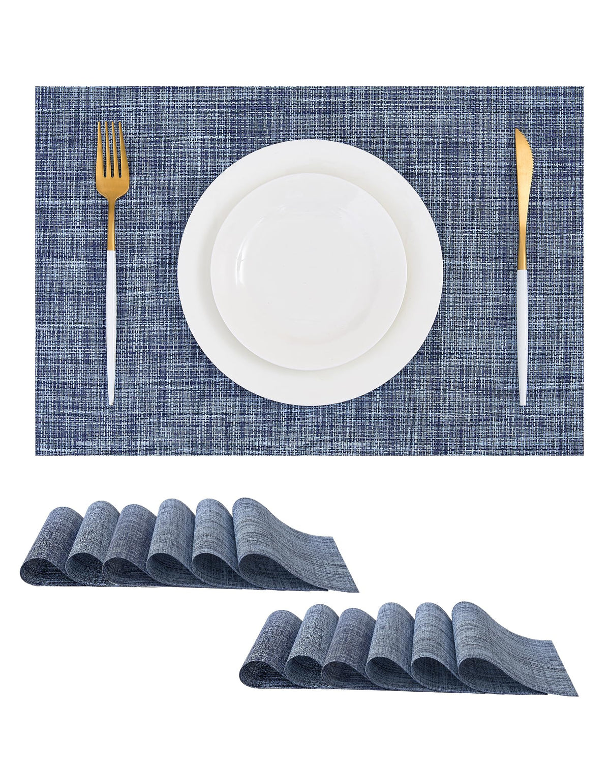 Leetaltree Light Brown Placemats Set of 8 - Heat Resistant Woven Vinyl