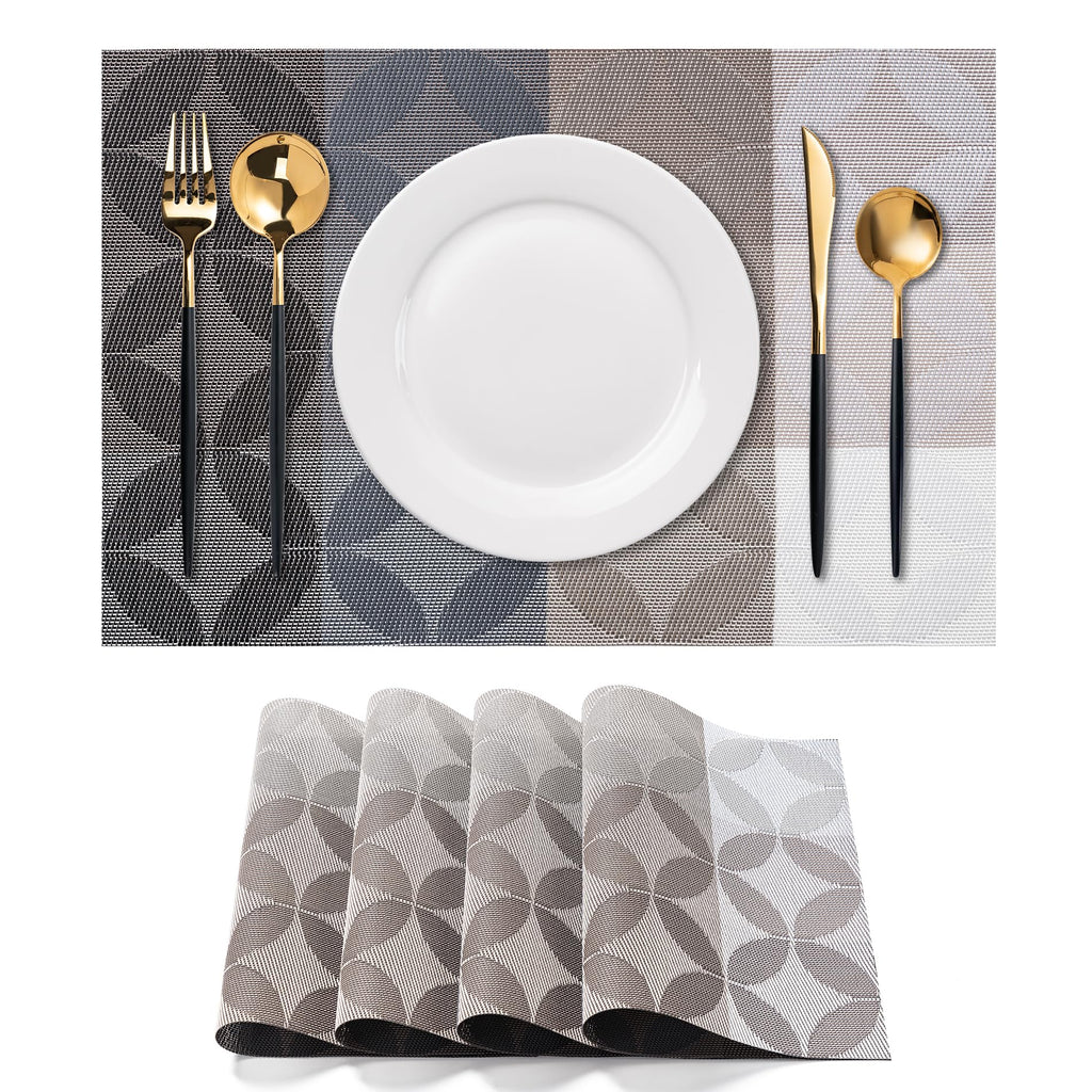 Placemats Set of 4 Washable Indoor(Beige)