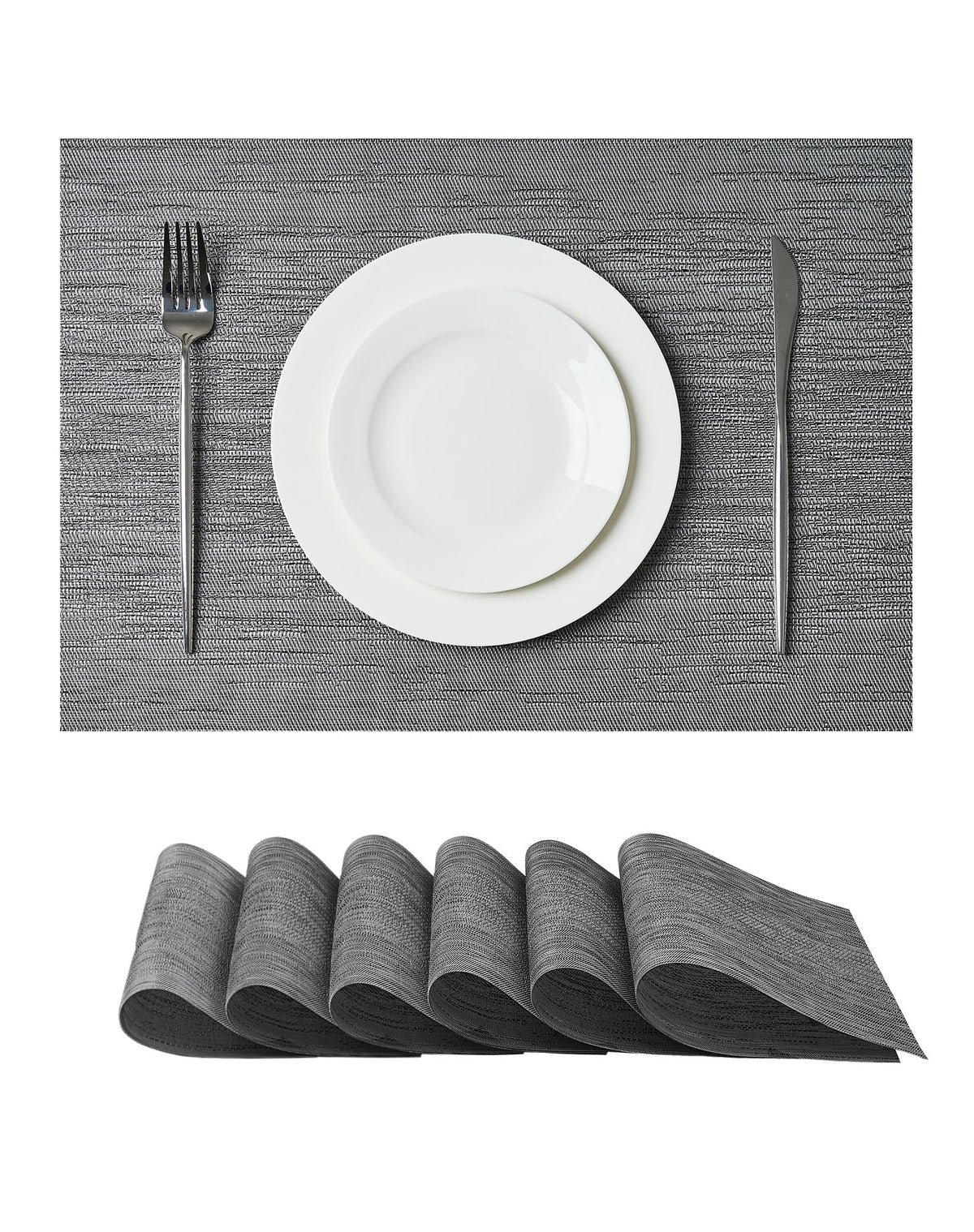 Leetaltree Light Brown Placemats Set of 8 - Heat Resistant Woven Vinyl