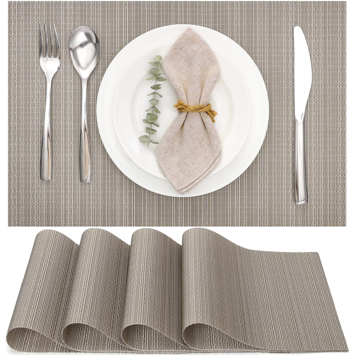 Myir JUN Orange Placemats Set of 8 for Dining Table Thanksgiving Placemats