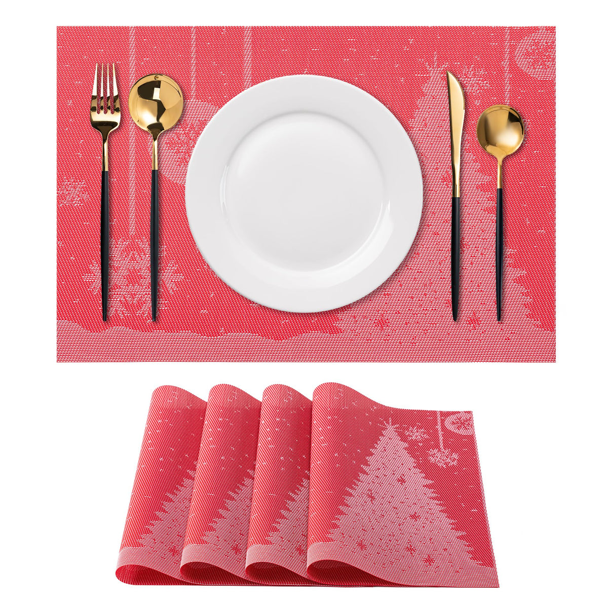 Placemats Set of 4 Washable Indoor(Beige)