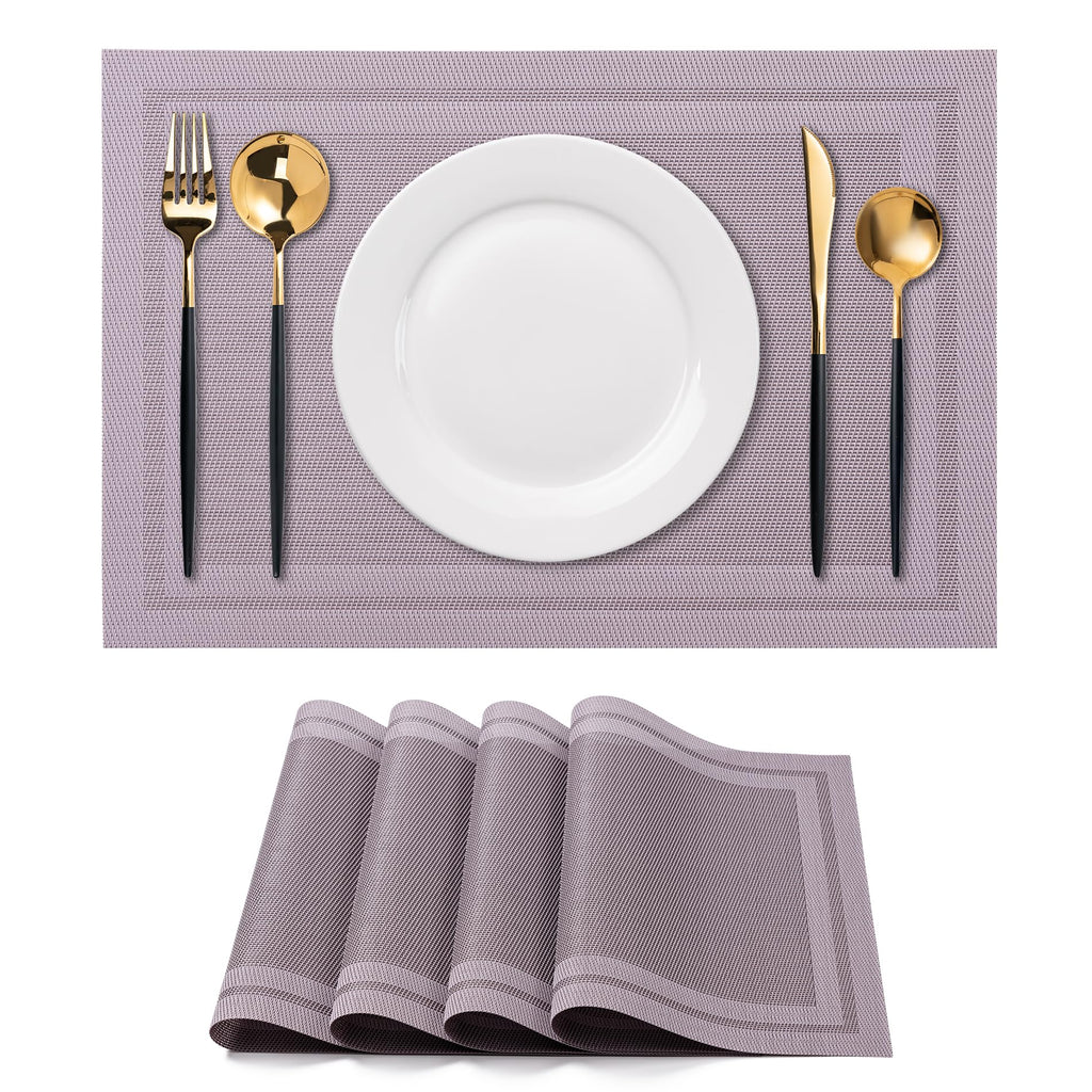Placemats Set of 4 Washable Indoor(Beige)