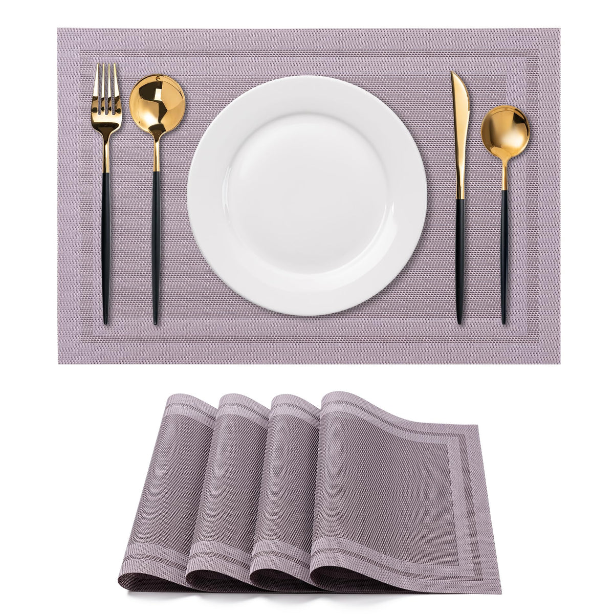 Placemats Set of 4 Washable Indoor(Beige)