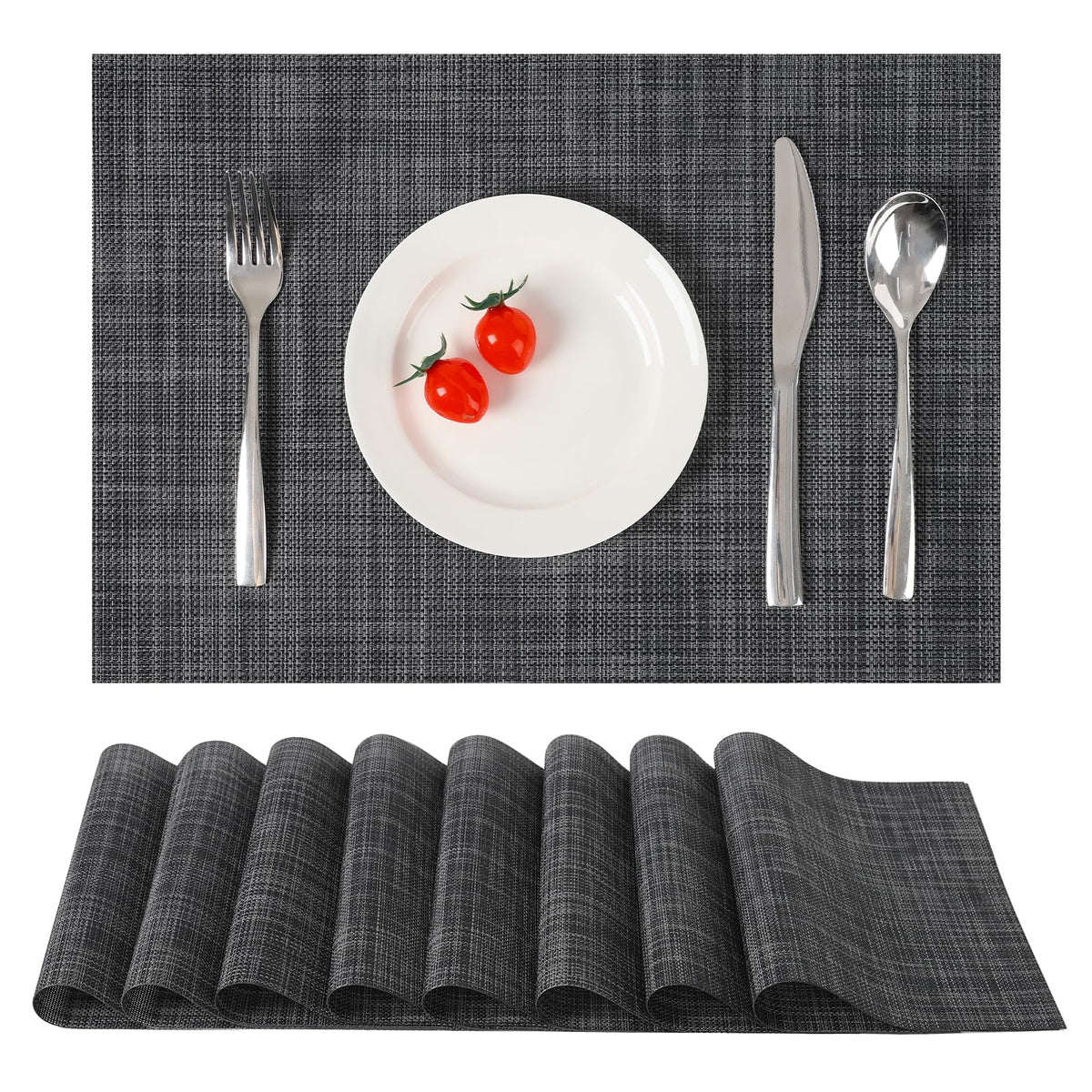 Myir JUN Orange Placemats Set of 8 for Dining Table Thanksgiving Placemats