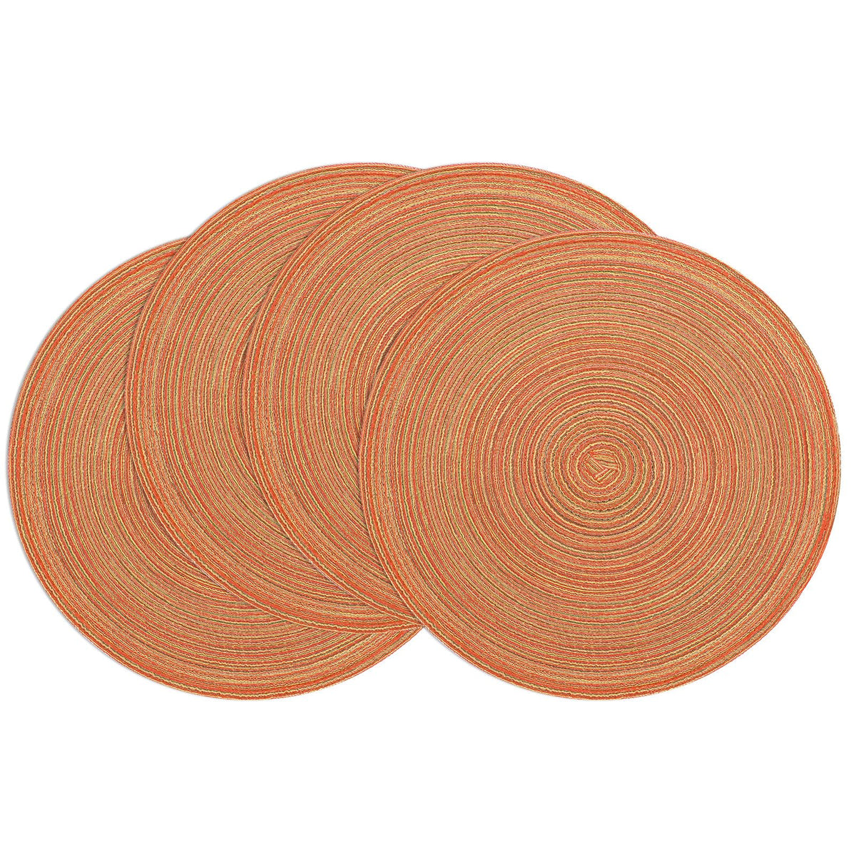 SHACOS Round Braided Placemats Set of 4 Dining Table Placemats 15 inch Circle Place Mats Easy to Clean Table Mats Indoor Outdoor, Blue Gray