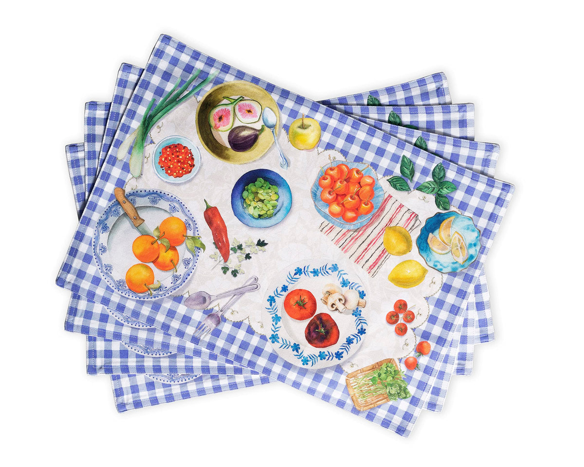 Maison d' Hermine Placemats Set of 4 Reusable 100% Cotton (13"x19")