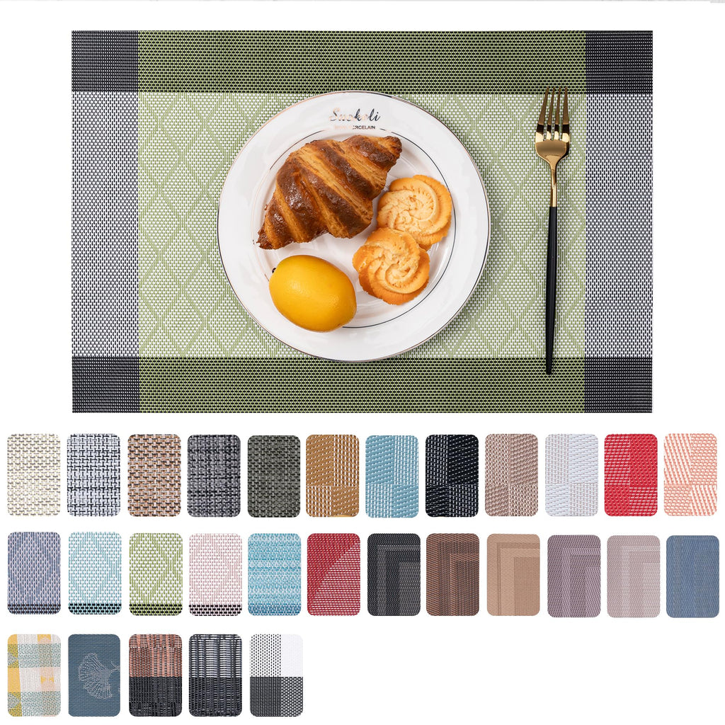 Placemats Set of 4 Washable Indoor(Beige)