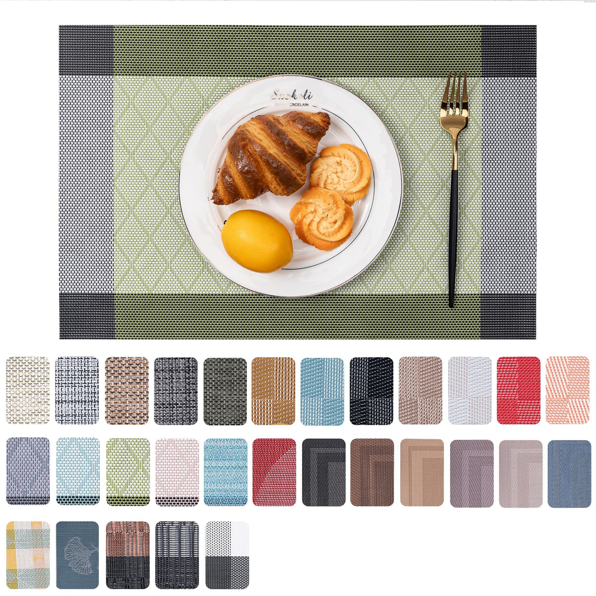Placemats Set of 4 Washable Indoor(Beige)
