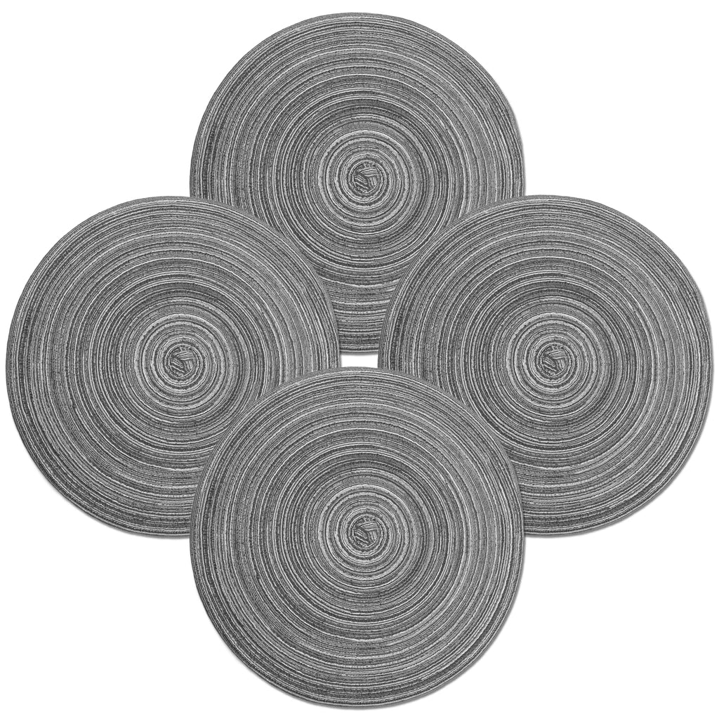 MIAOMIAO Round Placemats Set of 6 Braided Dining Table Kitchen Decor Mets