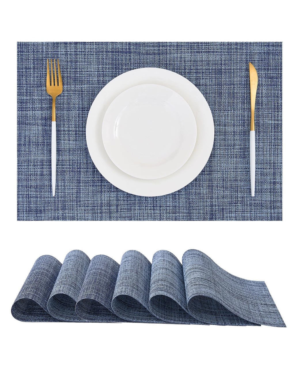 Leetaltree Light Brown Placemats Set of 8 - Heat Resistant Woven Vinyl