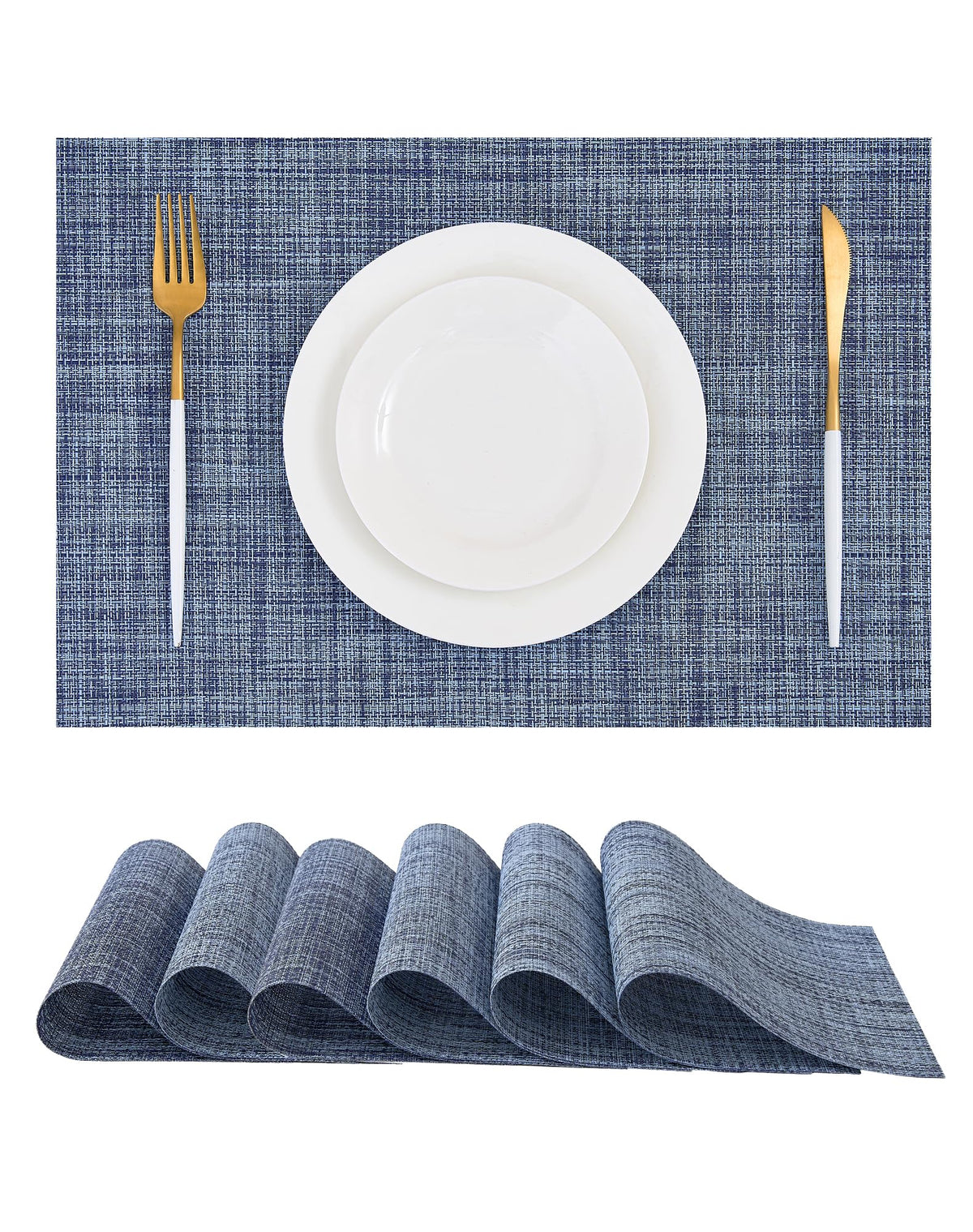 Leetaltree Light Brown Placemats Set of 8 - Heat Resistant Woven Vinyl