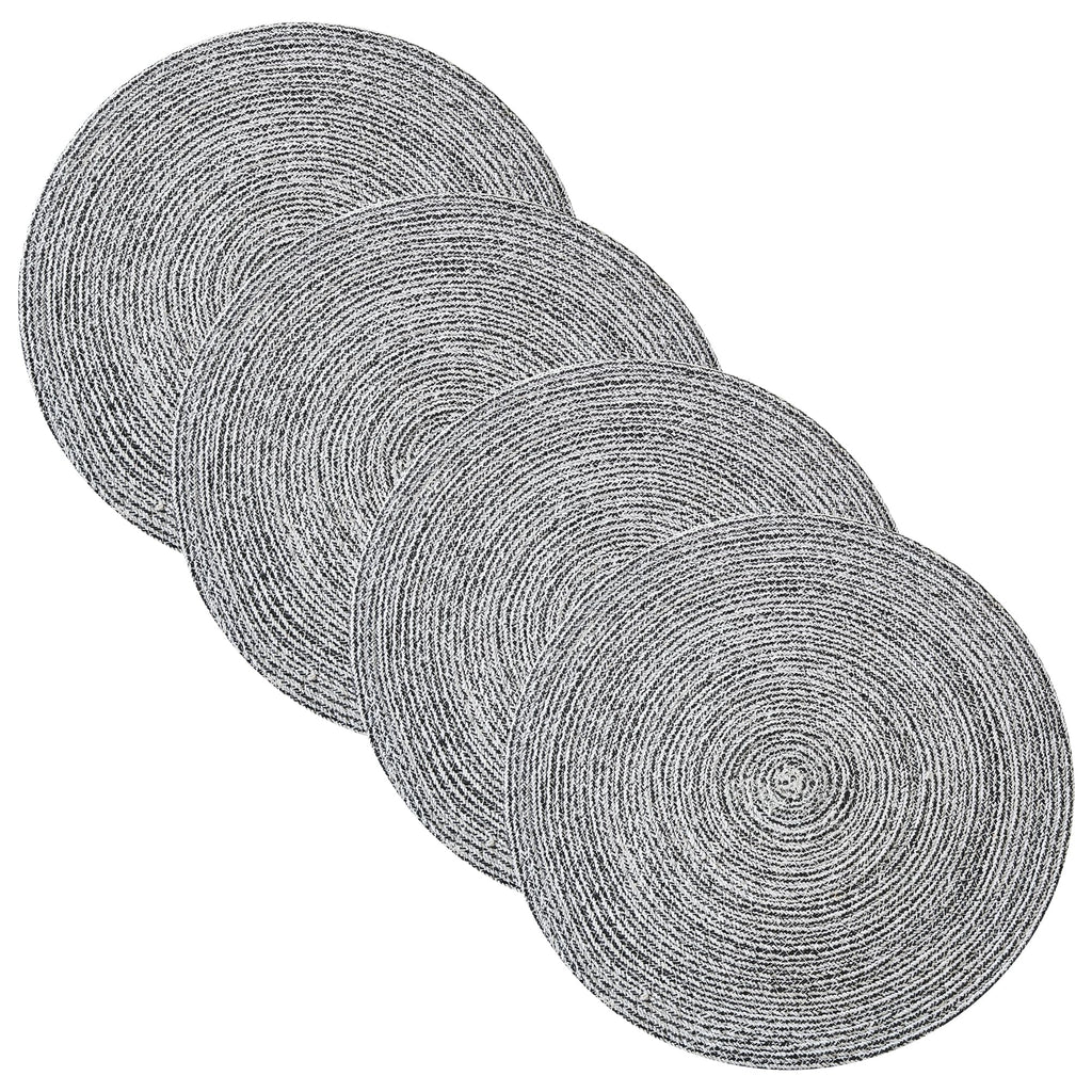 Sweet Home Collection 100% Cotton Placemats for Dining Room Rectangle Two Tone Woven Fabric 13" x 19" Soft Durable Table Mat Set, Set of 4, Eggshell