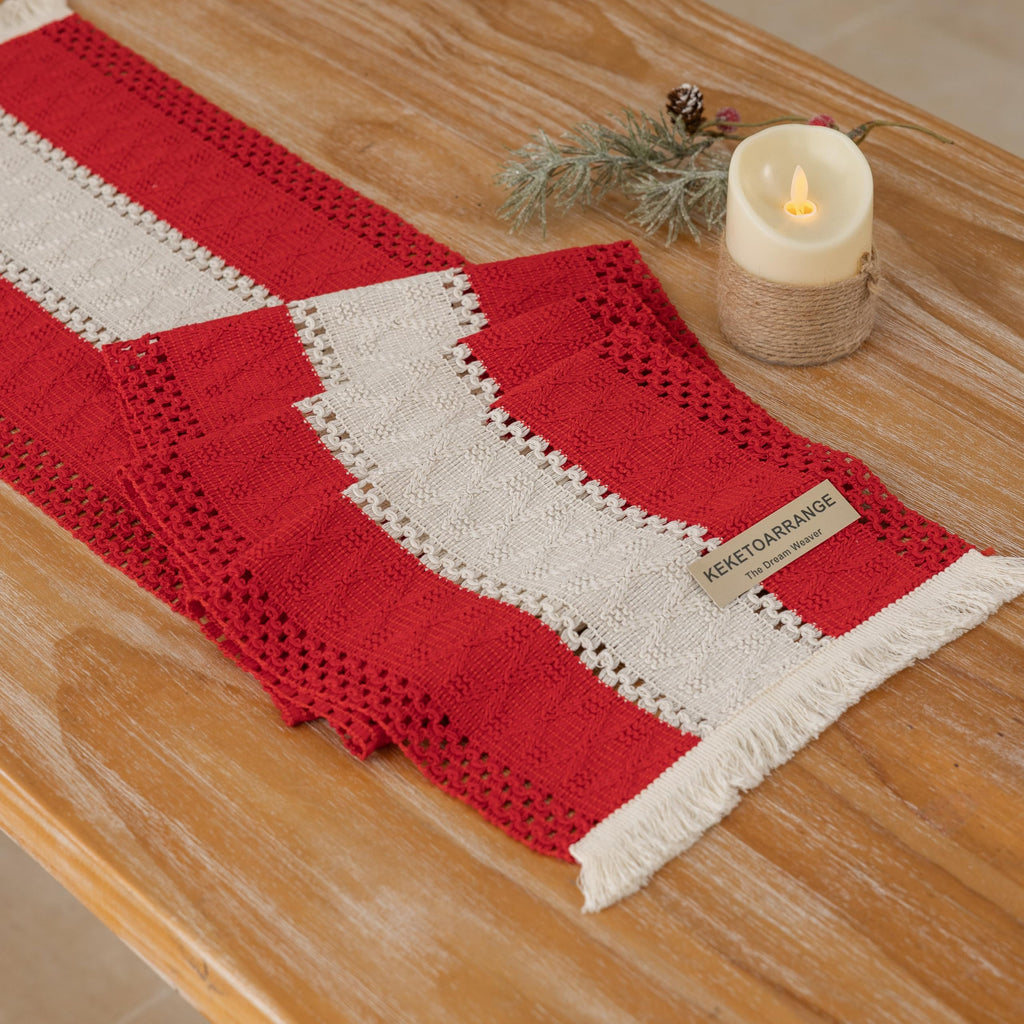 Keketoarrange Boho Macrame Table Runner 12x72 Inch