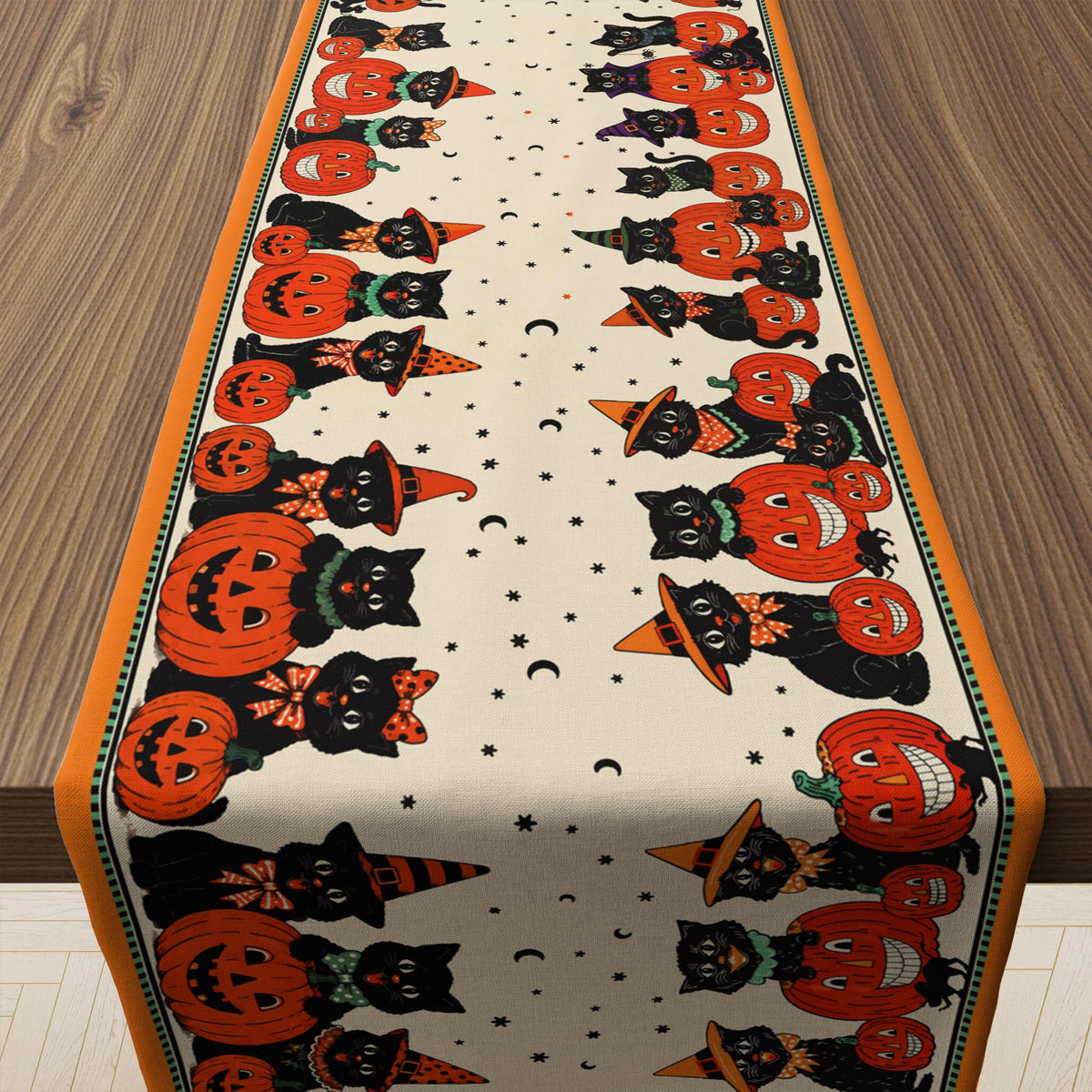 Thanksgiving Table Decor - Vintage Autumn Pumpkin Floral Table Runner