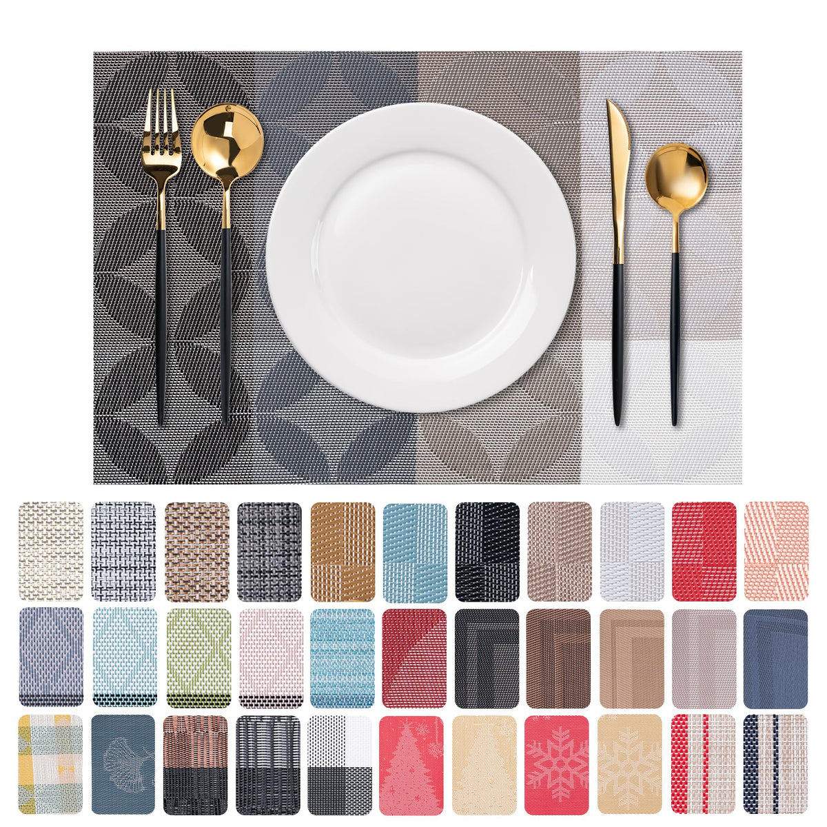 Placemats Set of 4 Washable Indoor(Beige)