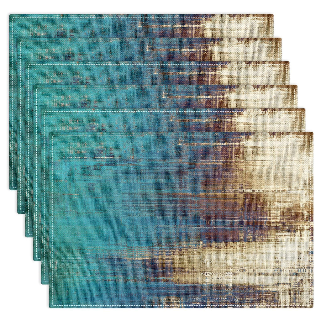 Emvency Farmhouse Placemats Set of 4, 12x18 Inch, Modern Abstract