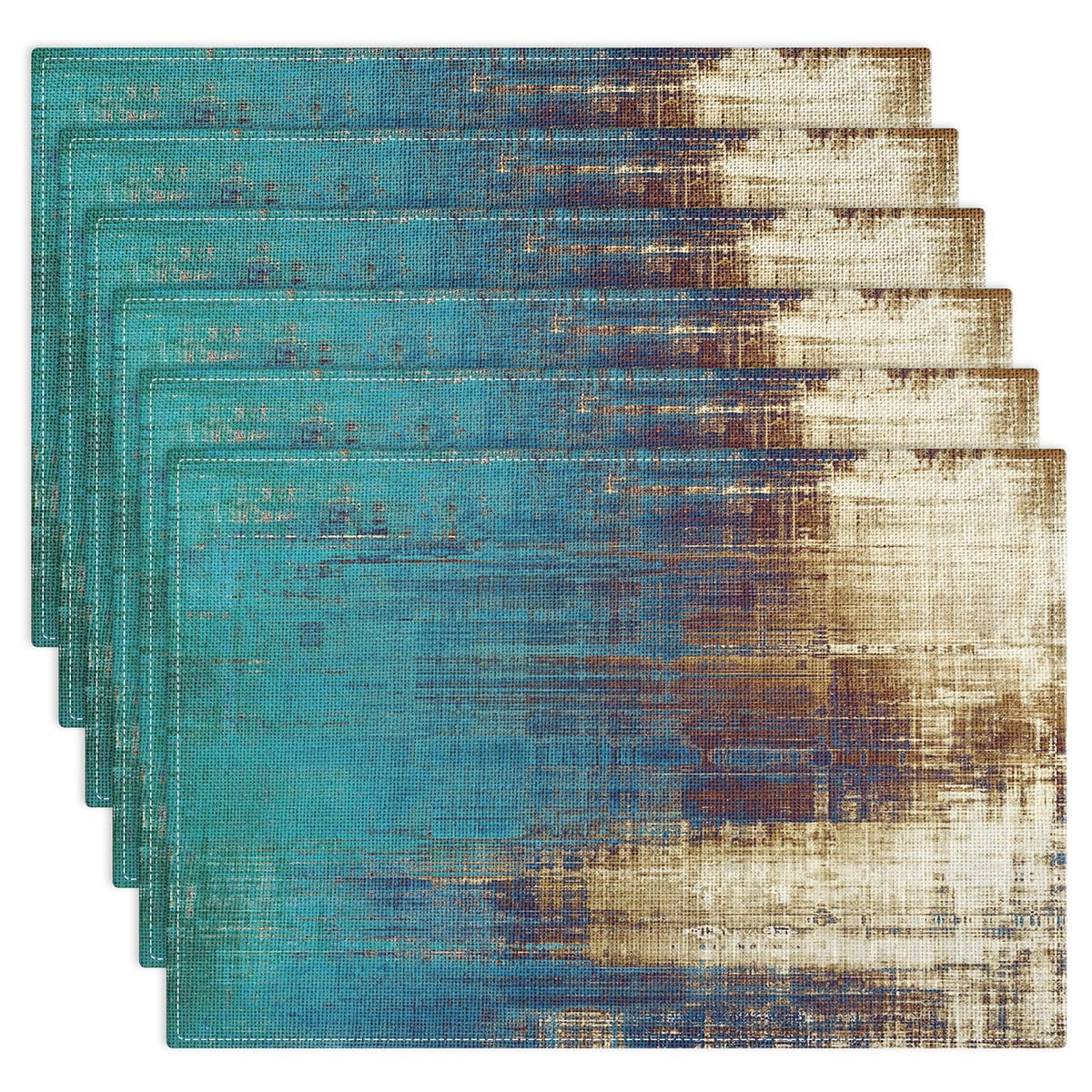 Emvency Farmhouse Placemats Set of 4, 12x18 Inch, Modern Abstract