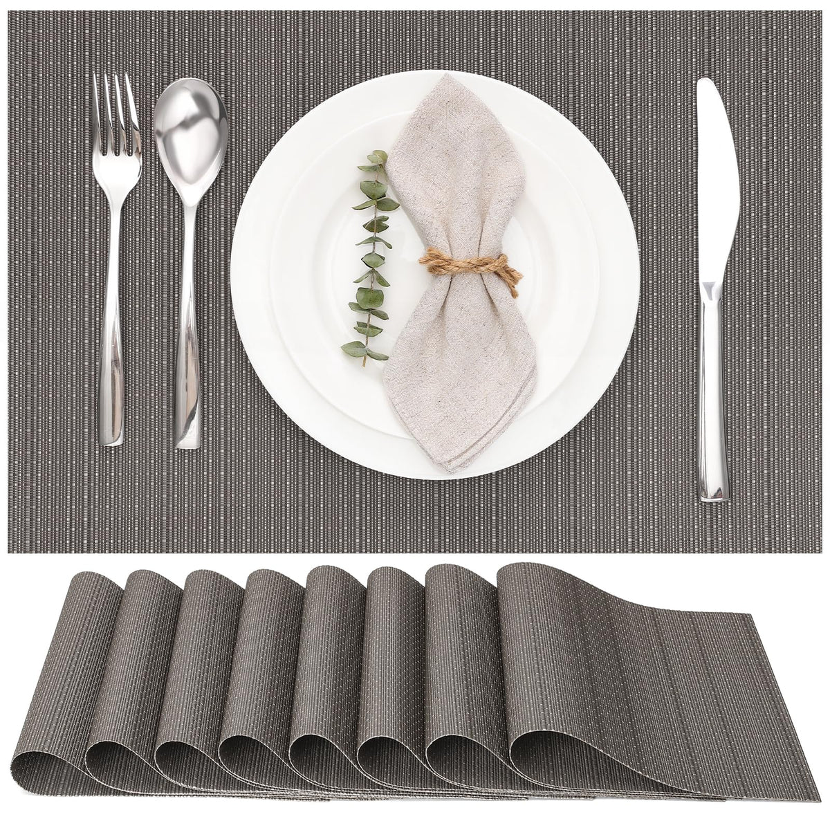 Myir JUN Orange Placemats Set of 8 for Dining Table Thanksgiving Placemats