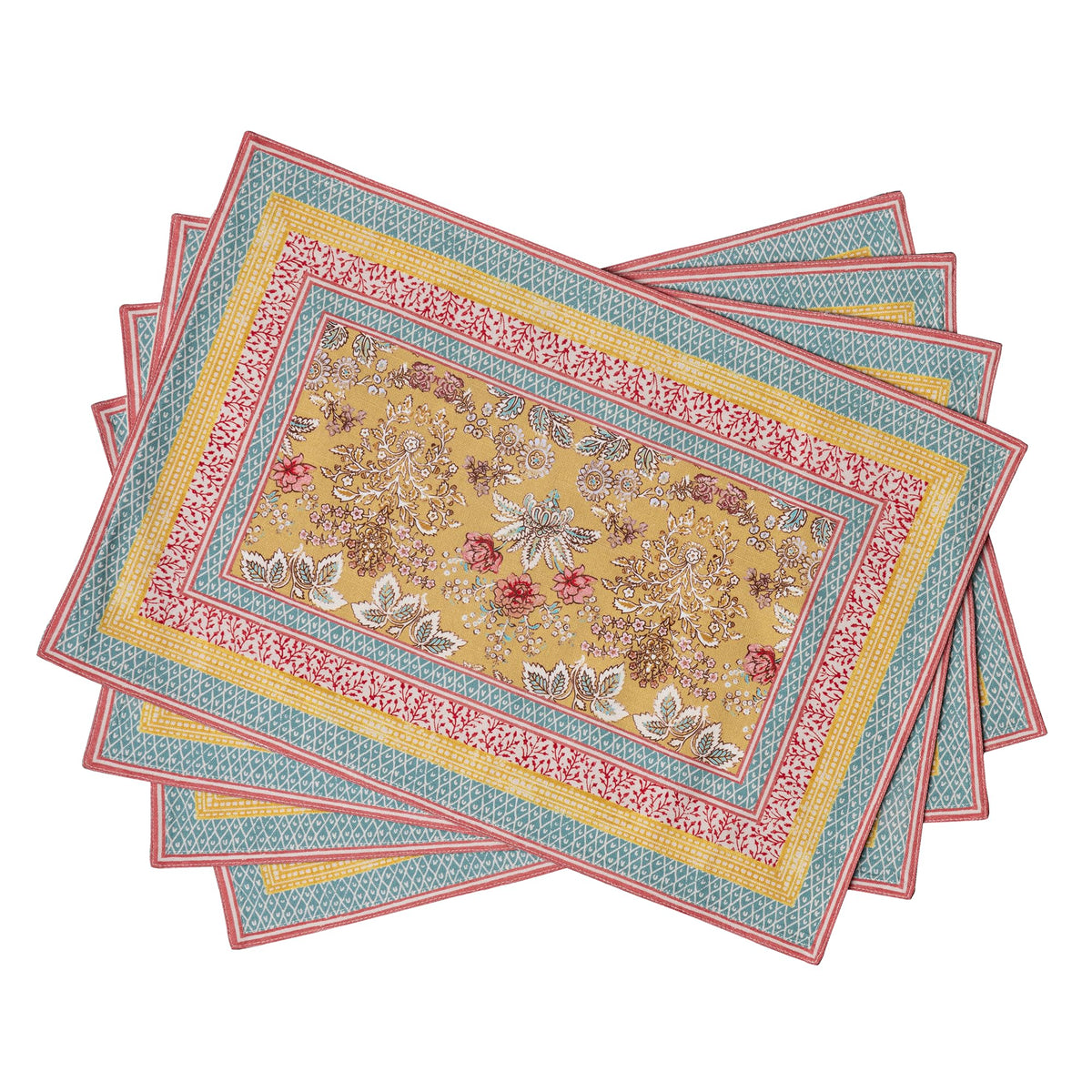 Maison d' Hermine Placemats Set of 4 Reusable 100% Cotton (13"x19")