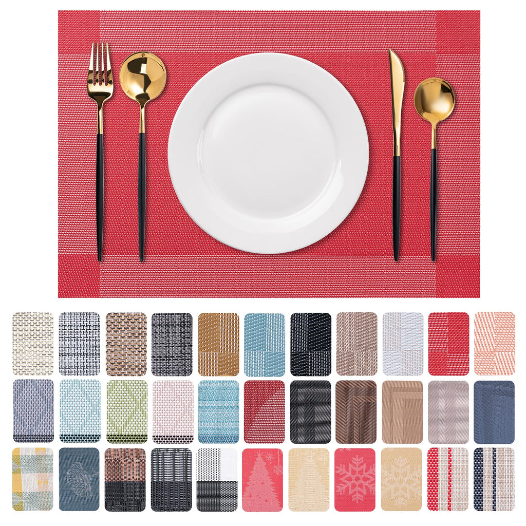 Placemats Set of 4 Washable Indoor(Beige)