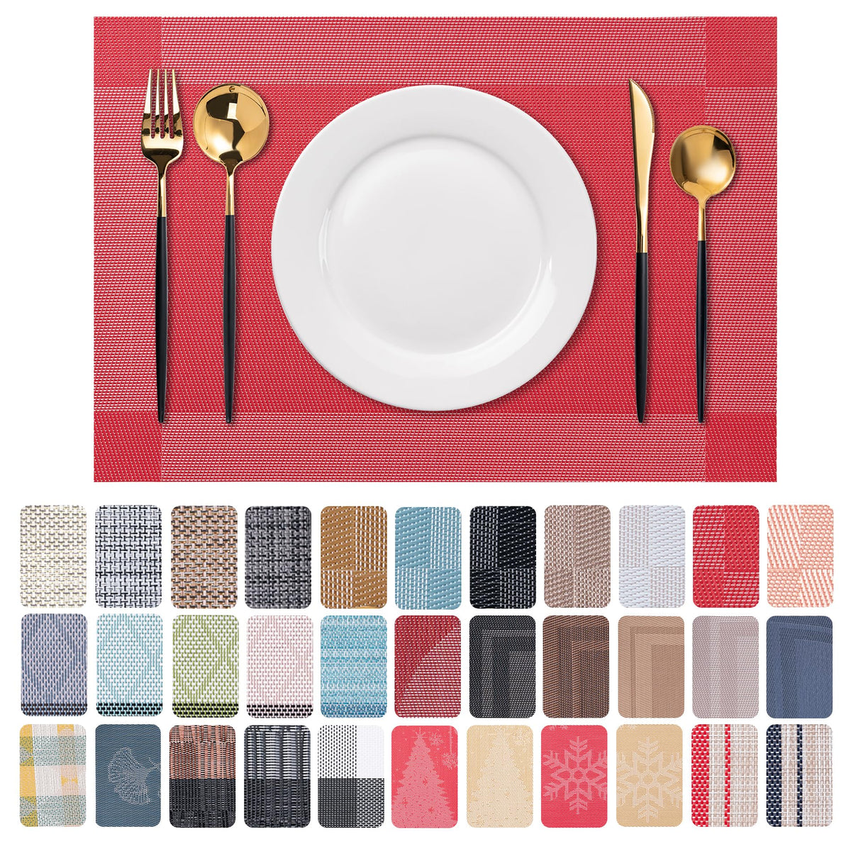Placemats Set of 4 Washable Indoor(Beige)