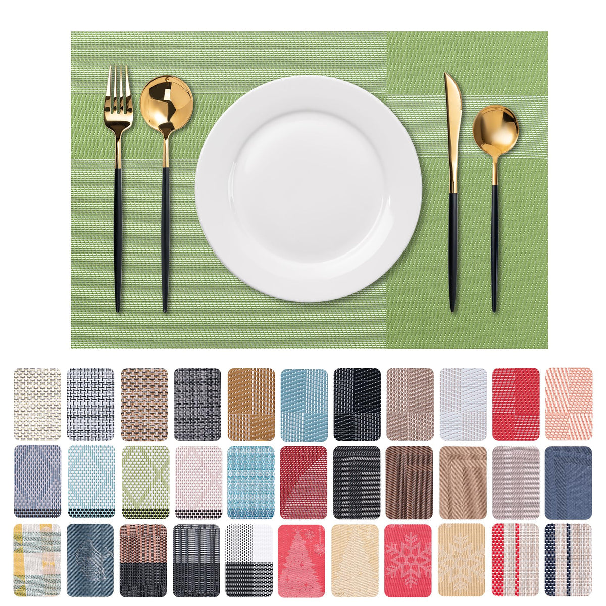 Placemats Set of 4 Washable Indoor(Beige)