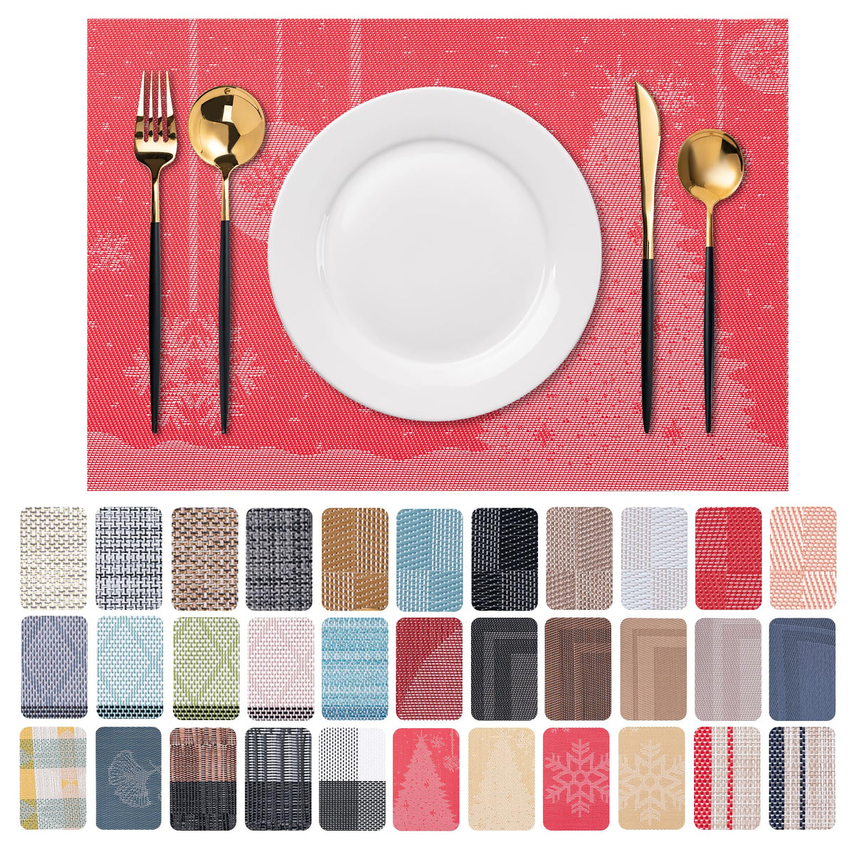 Placemats Set of 4 Washable Indoor(Beige)