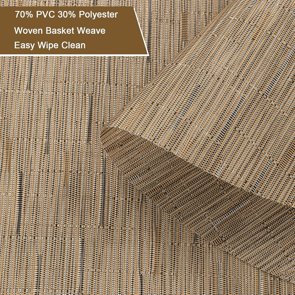 SHACOS Wedge Shape Placemats Set of 4 Woven Vinyl Placemat for Round Table