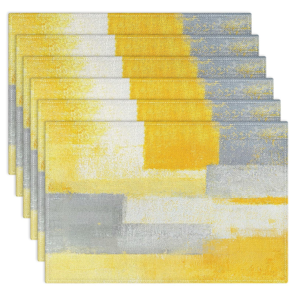 Emvency Farmhouse Placemats Set of 4, 12x18 Inch, Modern Abstract