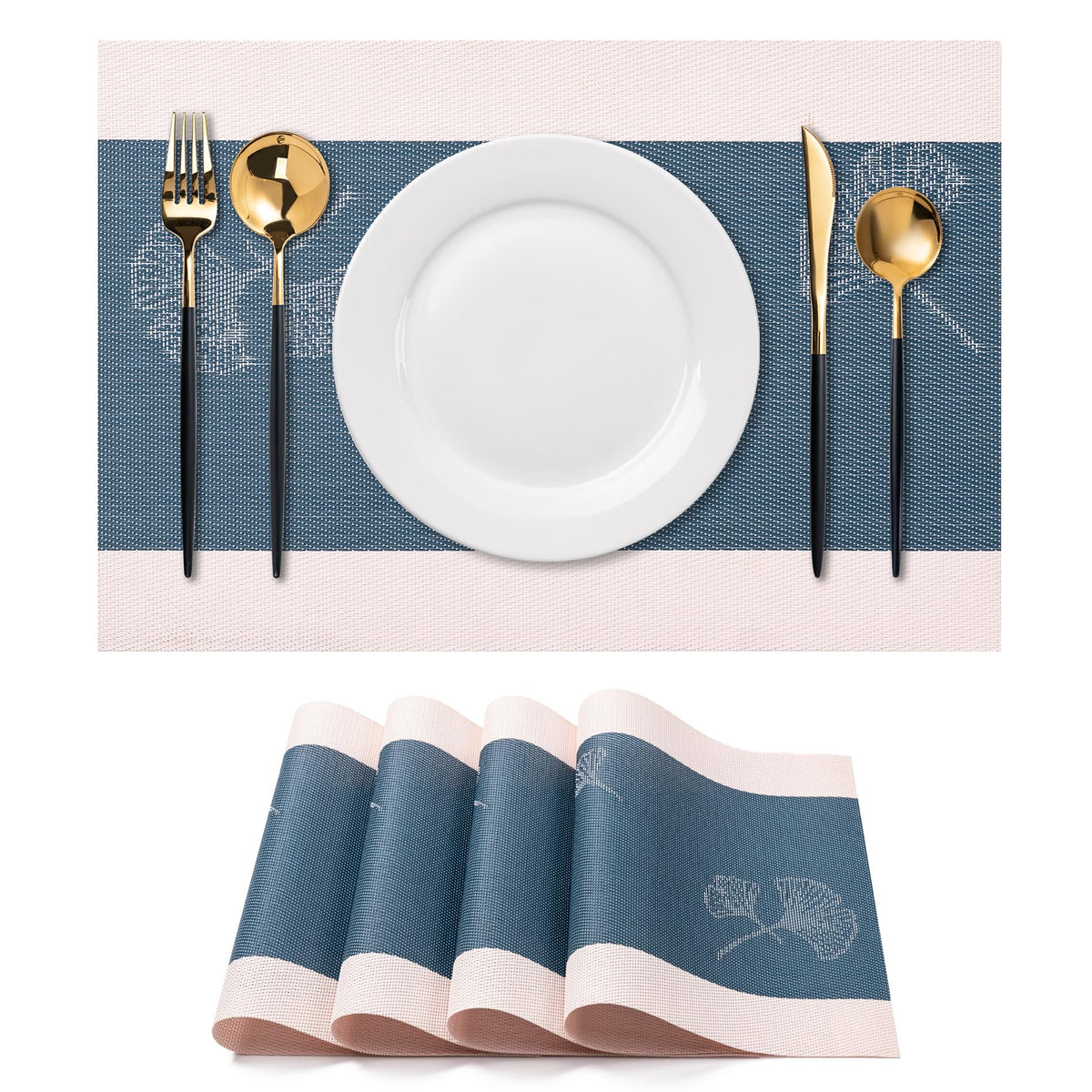 Placemats Set of 4 Washable Indoor(Beige)