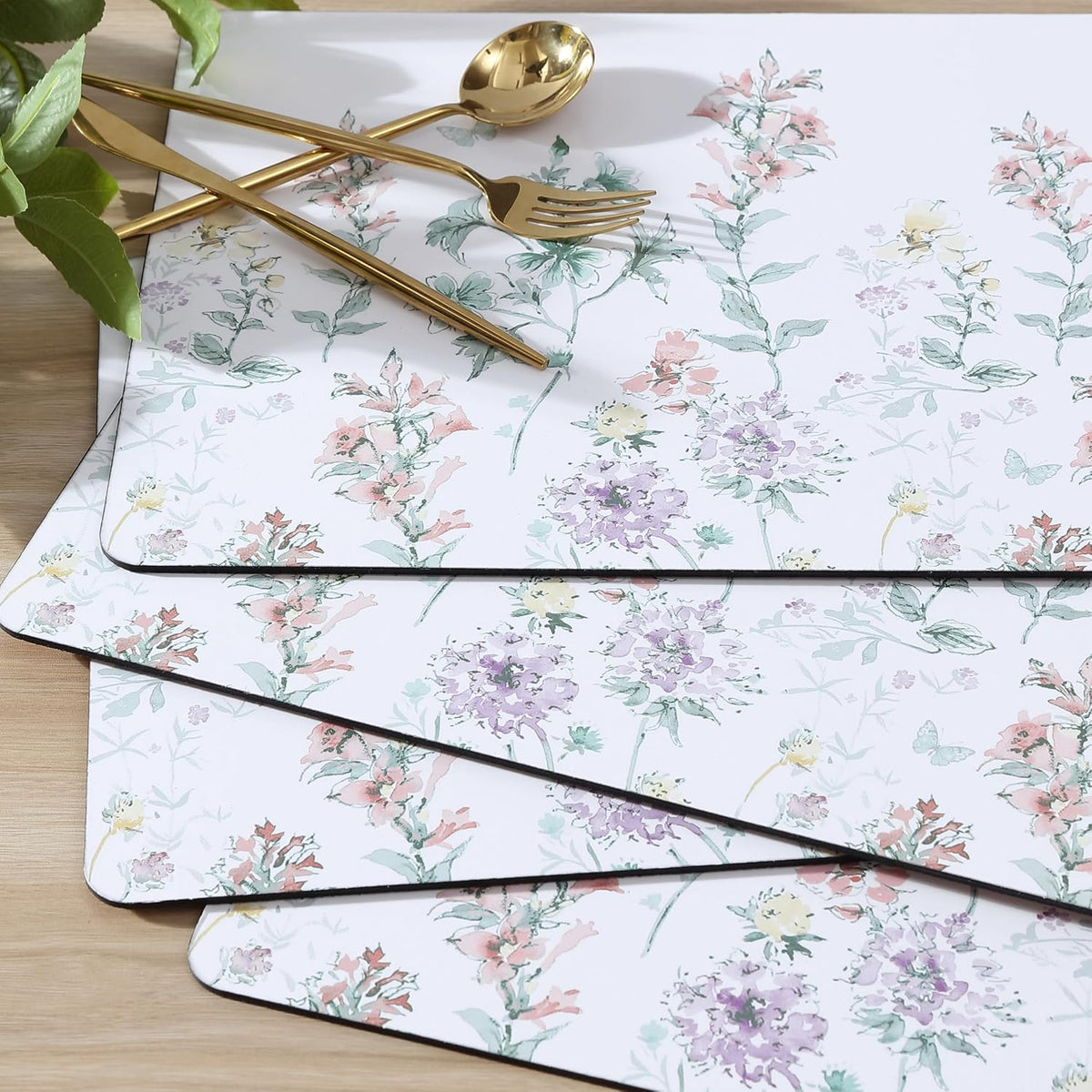 Laura Ashley Cork Placemats, 16 x 12-inch, Set of 4, Wild Meadow