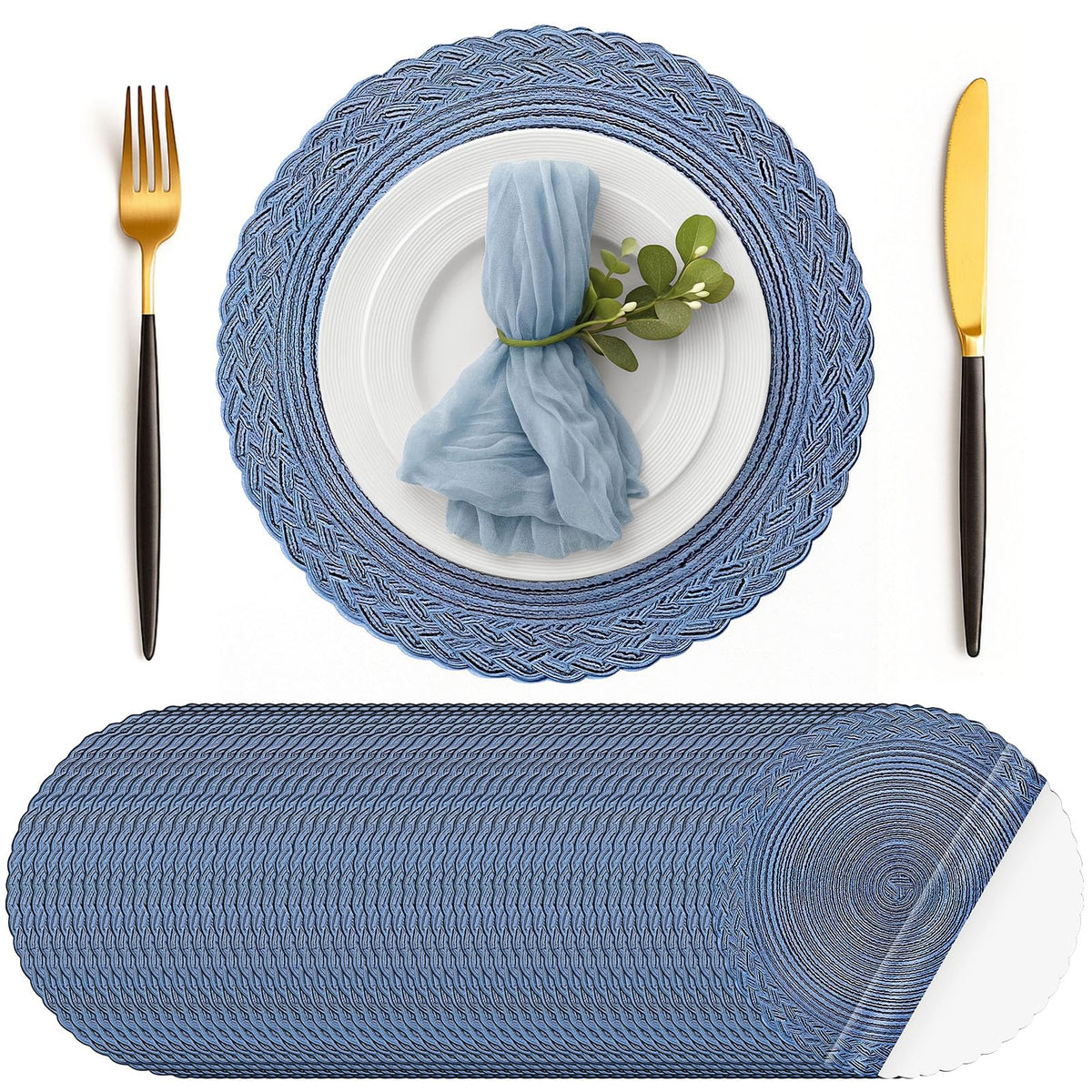 Geosar Disposable Paper Placemat Cotton Woven Look 13''