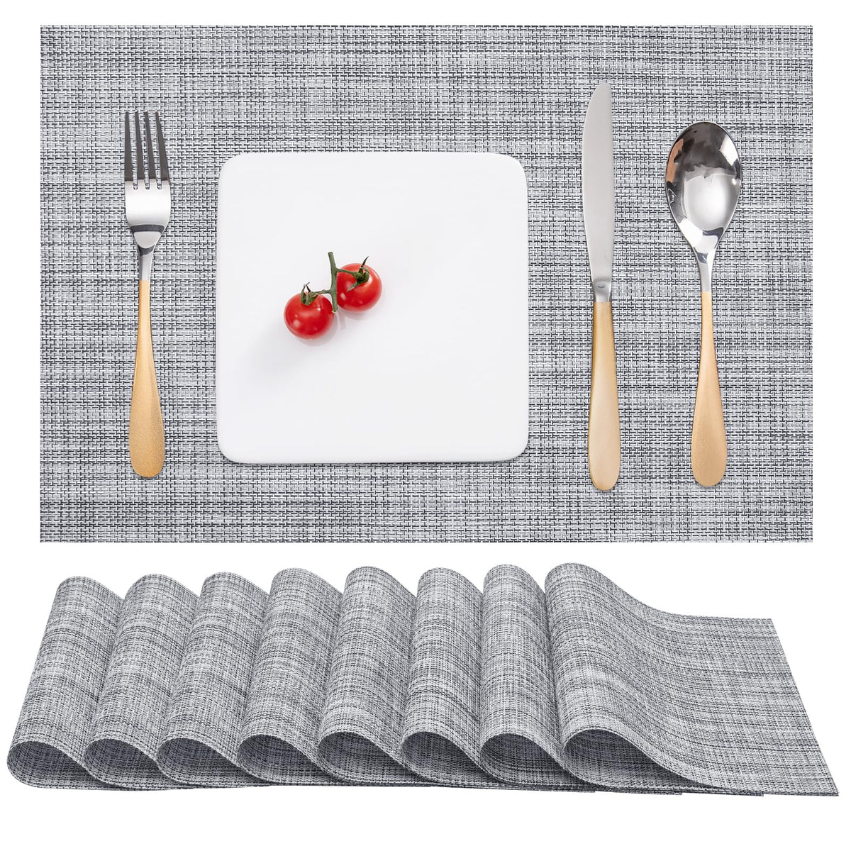 Myir JUN Orange Placemats Set of 8 for Dining Table Thanksgiving Placemats
