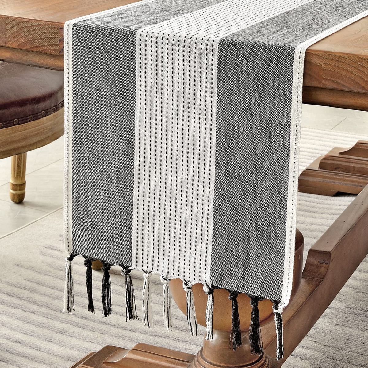 Wracra Linen Placemats, 12 x 18 Inch Set of 4 Placemats, Farmhouse Macrame Place Mats for Kitchen Table and Heat Resistant-Hemstitch Sage Green 4PCS