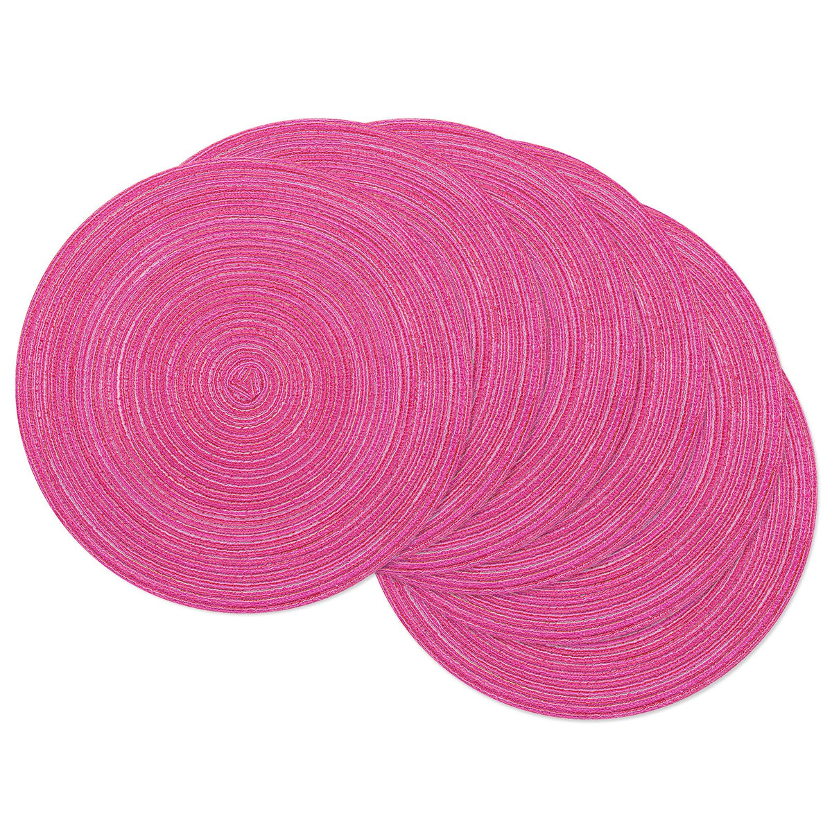 SHACOS Round Braided Placemats Set of 4 Dining Table Placemats 15 inch Circle Place Mats Easy to Clean Table Mats Indoor Outdoor, Blue Gray