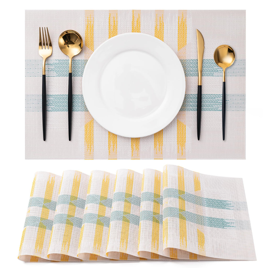Placemats Set of 4 Washable Indoor(Beige)
