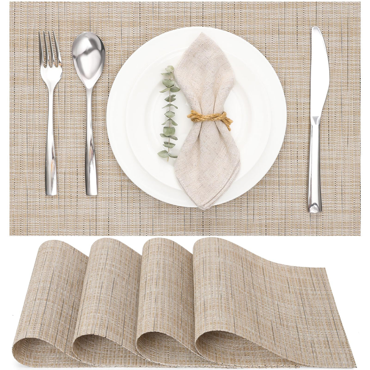 Myir JUN Orange Placemats Set of 8 for Dining Table Thanksgiving Placemats