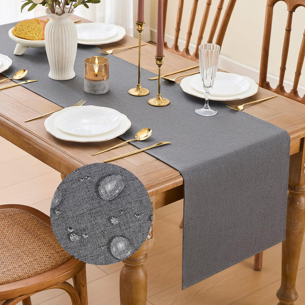 YATOJUZI Cream Table Runner Seasonal Kitchen Dining Coffee Table Decorations Beige Neutral Waterproof Farmhouse Table Runners Rustic Wedding Birthday Party Home Decor 16x71Inch