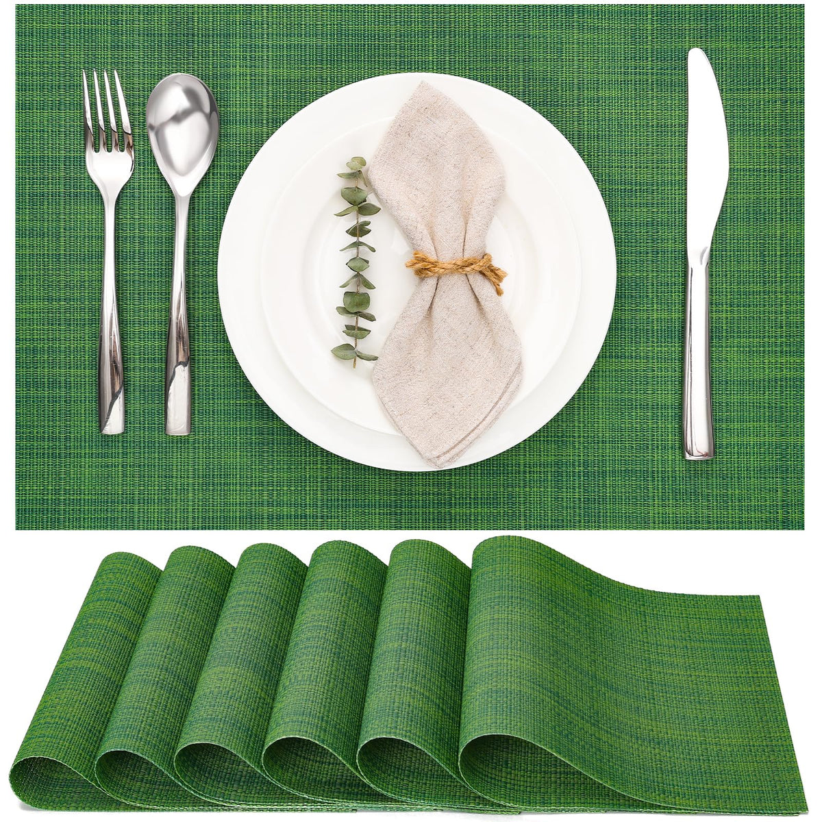 Myir JUN Orange Placemats Set of 8 for Dining Table Thanksgiving Placemats