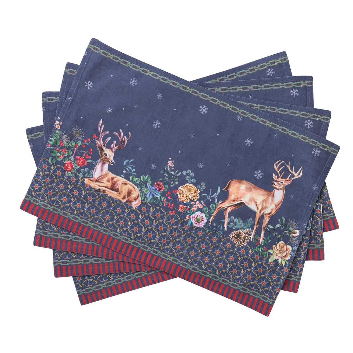 Maison d' Hermine Placemats Set of 4 Reusable 100% Cotton (13"x19")