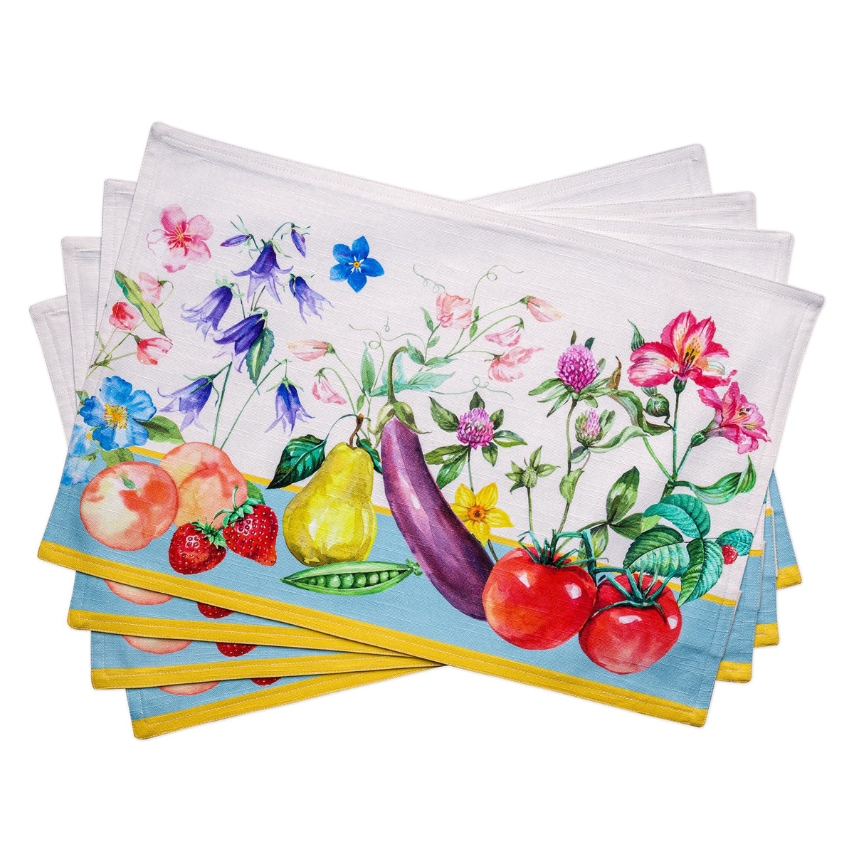Maison d' Hermine Placemats Set of 4 Reusable 100% Cotton (13"x19")
