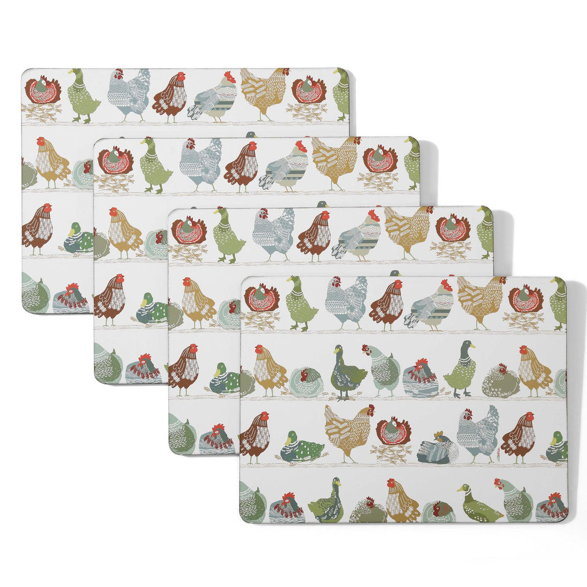 Laura Ashley Cork Placemats, 16 x 12-inch, Set of 4, Wild Meadow