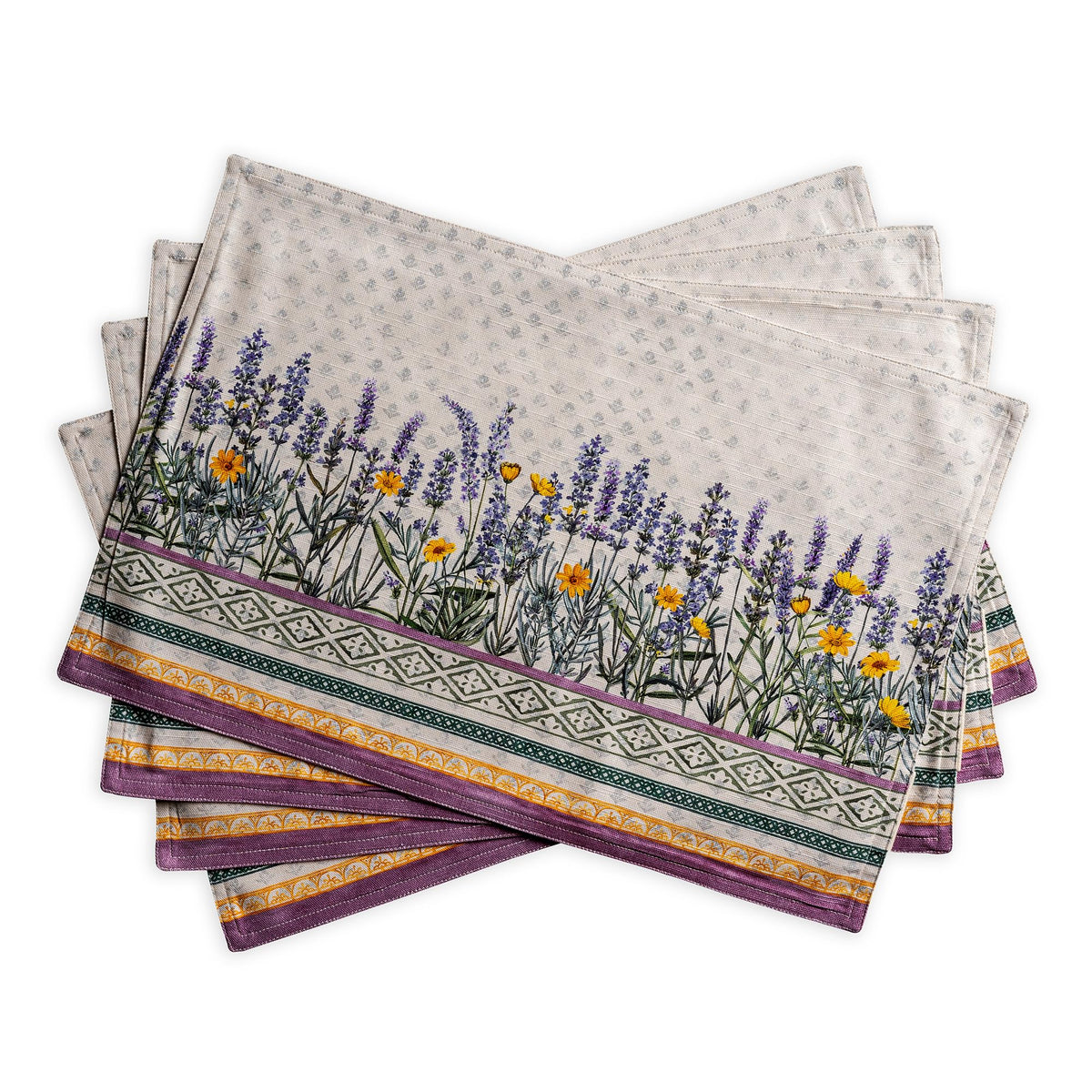 Maison d' Hermine Placemats Set of 4 Reusable 100% Cotton (13"x19")