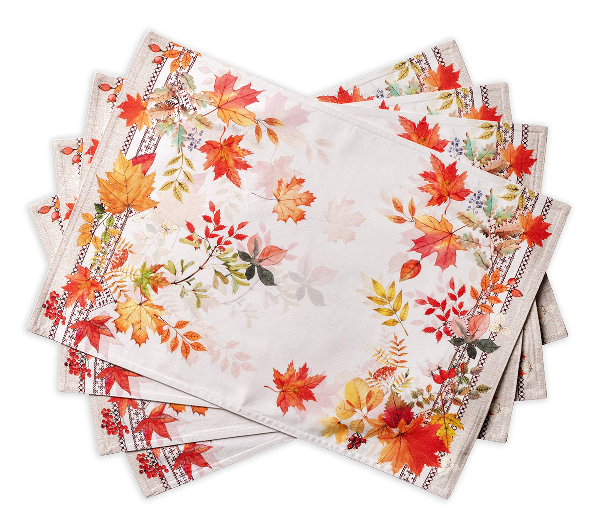 Maison d' Hermine Placemats Set of 4 Reusable 100% Cotton (13"x19")