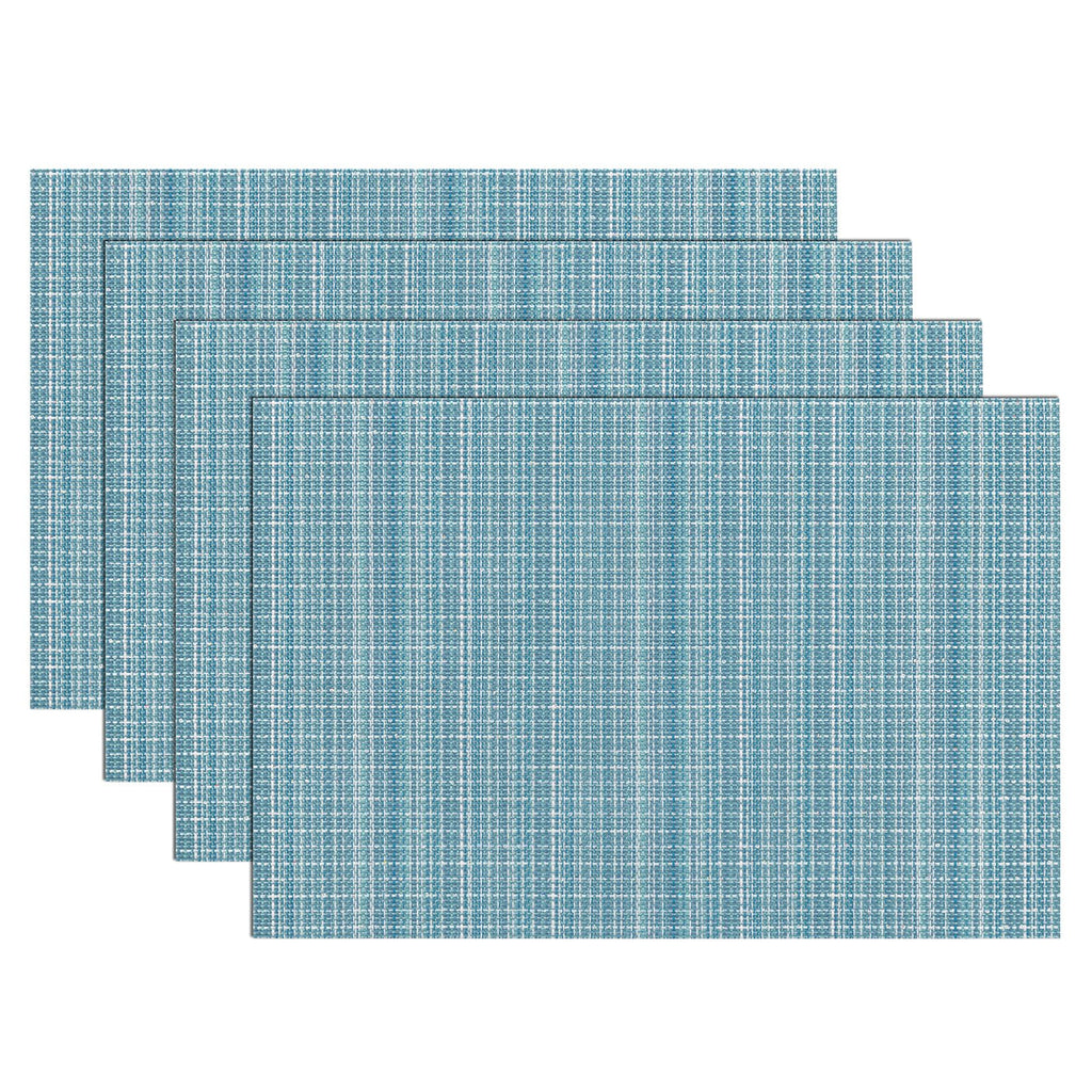 SHACOS Teal Blue Woven Placemats Set of 6 Place Mats for Dining Table