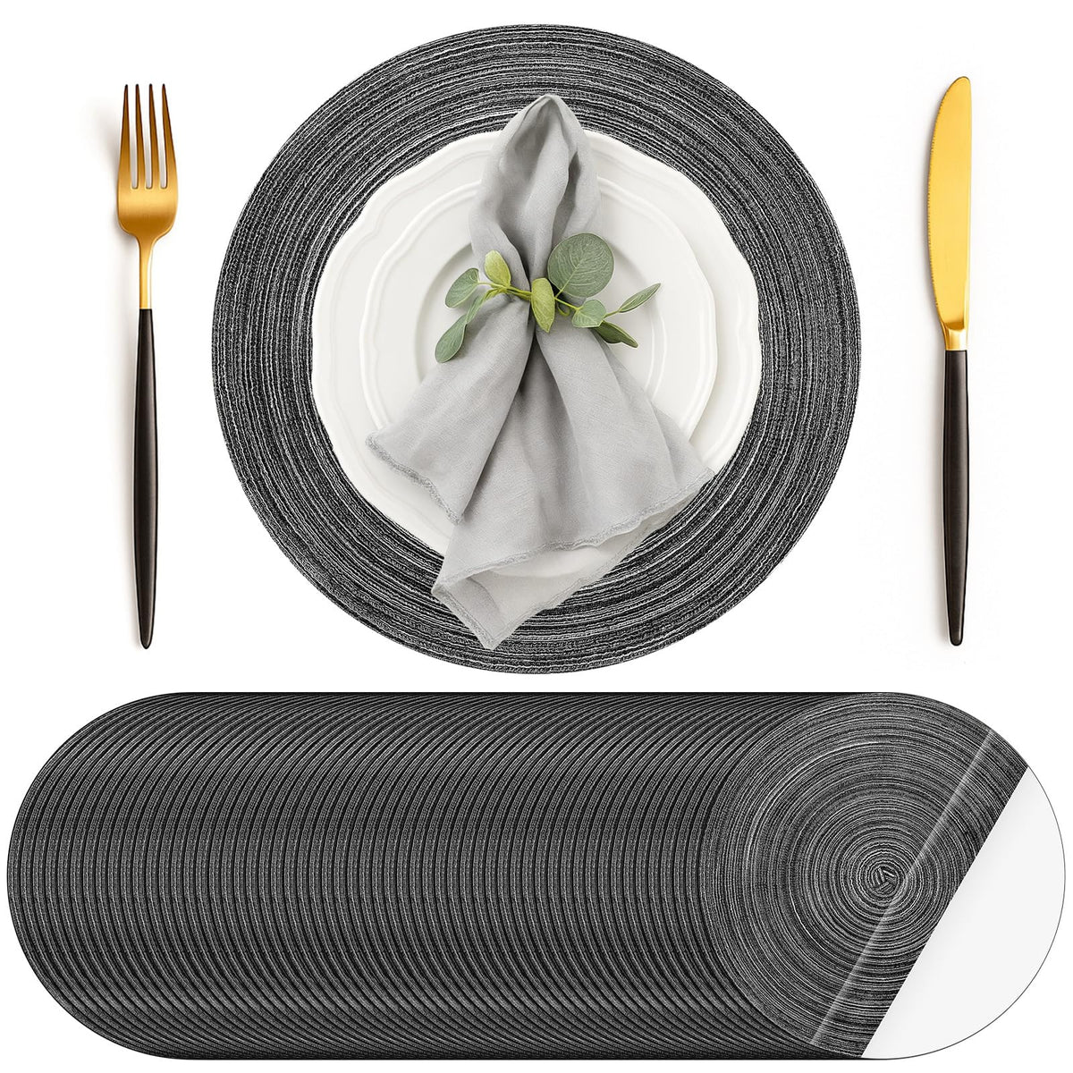 Geosar Disposable Paper Placemat Cotton Woven Look 13''