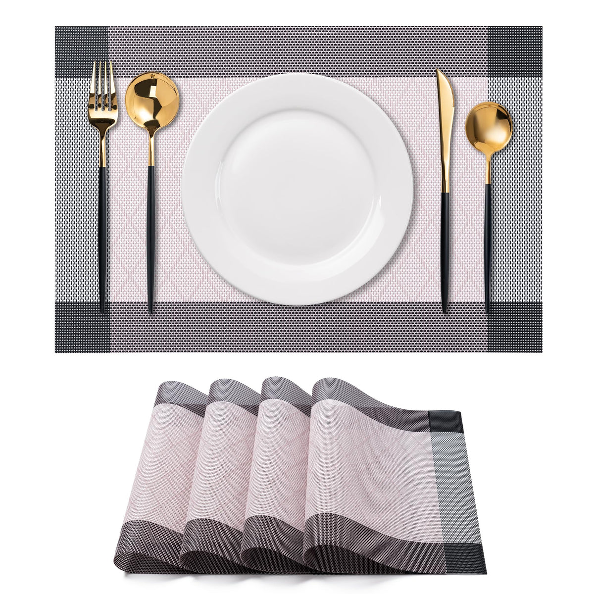 Placemats Set of 4 Washable Indoor(Beige)