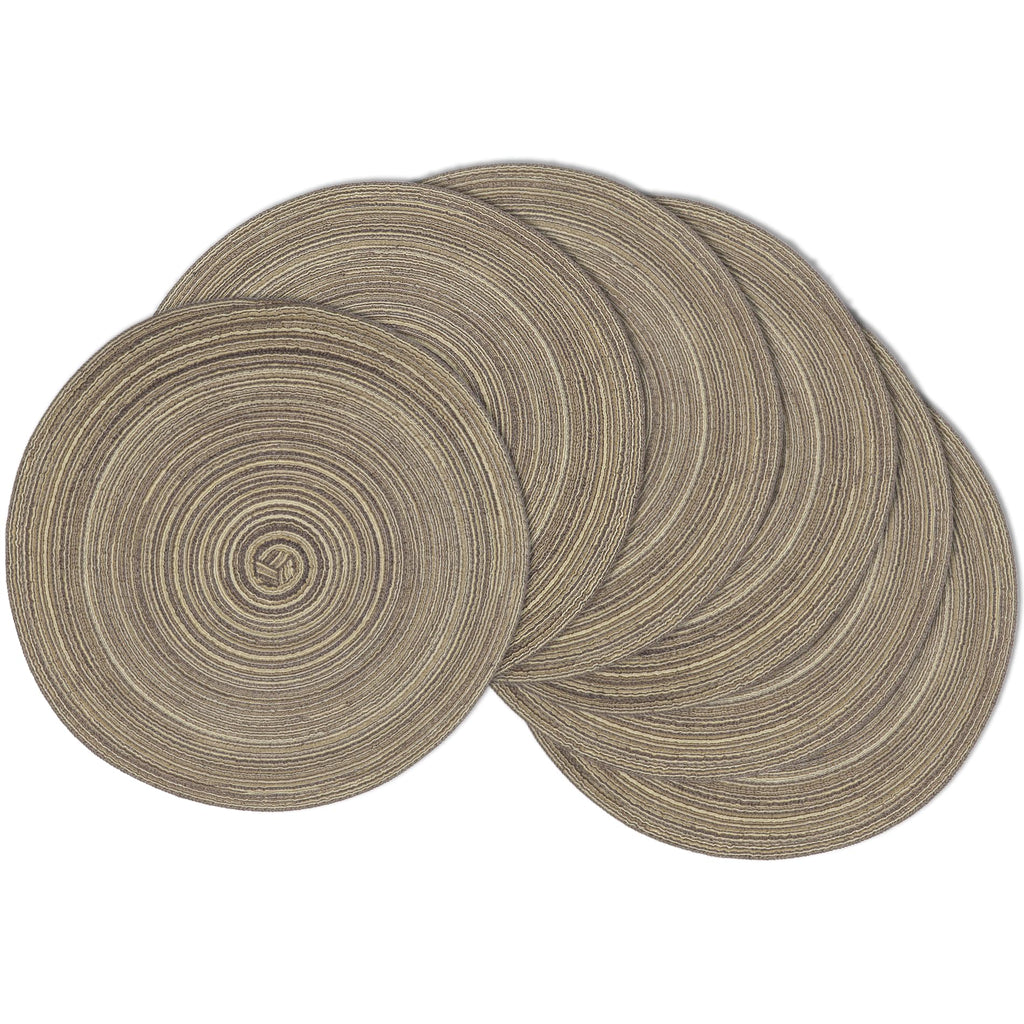 MIAOMIAO Round Placemats Set of 6 Braided Dining Table Kitchen Decor Mets
